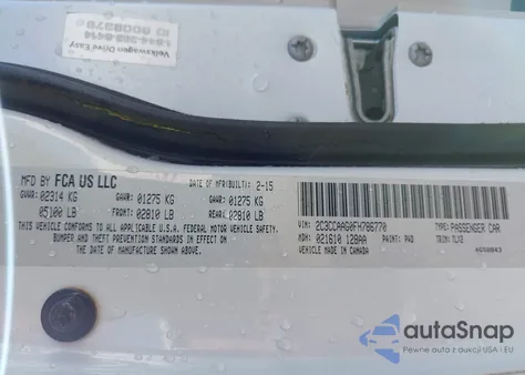 2015 Chrysler 300 Limited z USA, uszkodzony, nr VIN 2C3CCAAG0FH786770